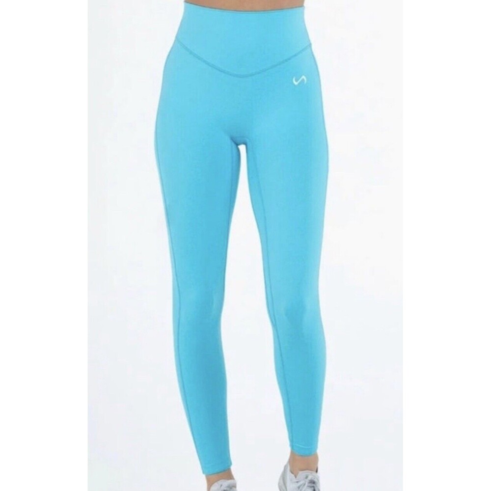 TLF Tempo Glo High Waisted Workout Leggings Bright Blue Women's‎ LARGE NWT